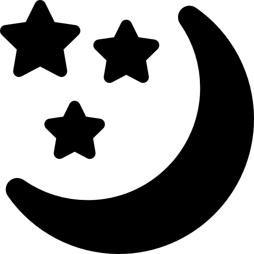 Moon and stars